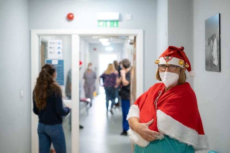 Photographer Eddy Pearce captures the first Covid booster vaccines at Bridport medical centre (Image: Eddy Pearce)