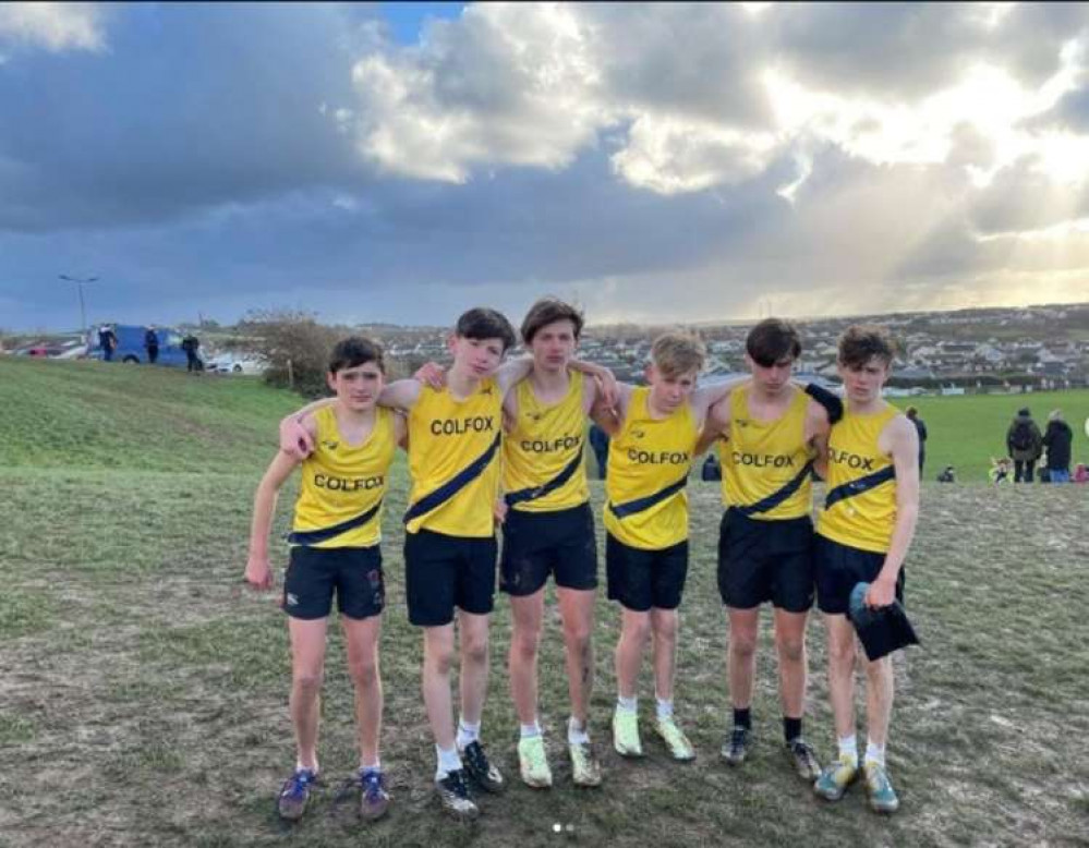 Runners Jonny Styrin, Dan Hedges, Kieran Coombs, Taylor Gee, Kiran Wills and Archie Elliott