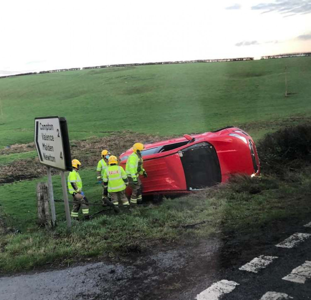 Bridport fire crew called to A35 crash near Kingston Russell (Image: Dorchester Fire Station)