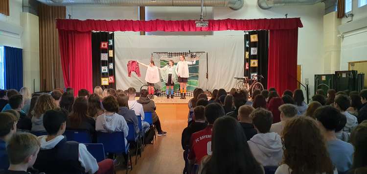 The Handlebards performed Macbeth at the Sir John Colfox Academy