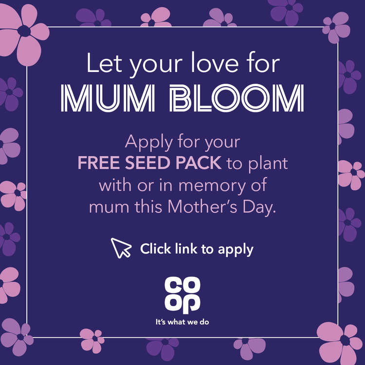 Co-op is giving away free seed packs to plant with or in memory of mum this Mother's Day