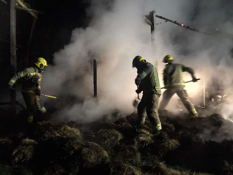 Shipton Gorge barn fire (Image: Dorset and Wiltshire Fire and Rescue Service)