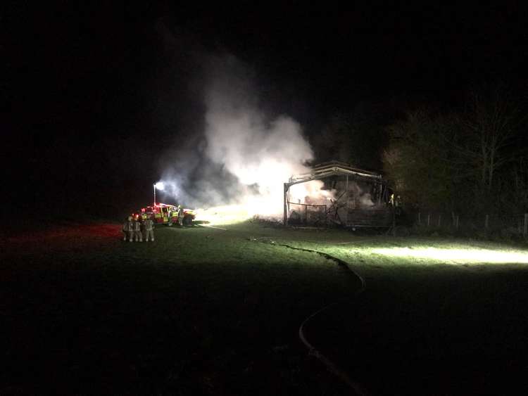 Shipton Gorge barn fire (Image: Dorset and Wiltshire Fire and Rescue Service)