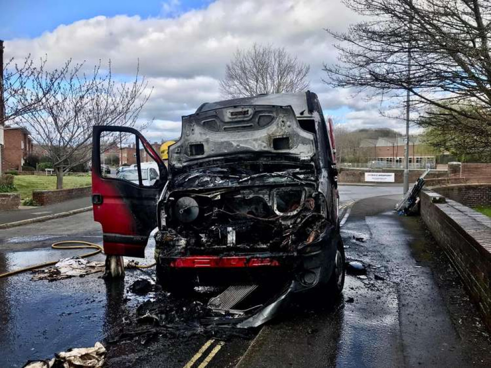 One crew from Bridport Fire Station put out the van fire (Image: Bridport Fire Station)