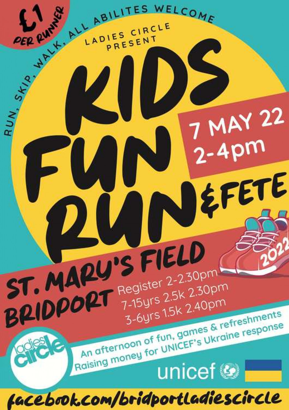 A kids fun run will take place in St Mary's Playing Fields