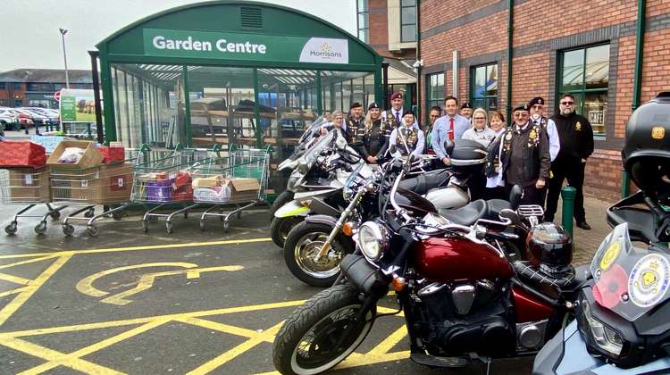 Royal British Legion Riders presented their gifts to Morrisons in Coalville at the weekend