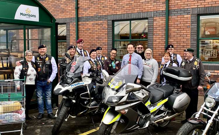 The Riders brought four trolleyloads of items to the store in Whitwick Road