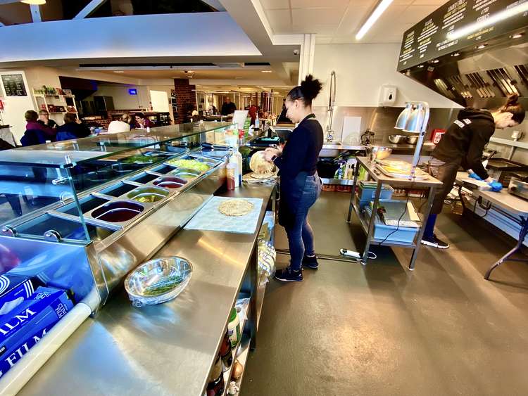 The food is prepared in the market hall