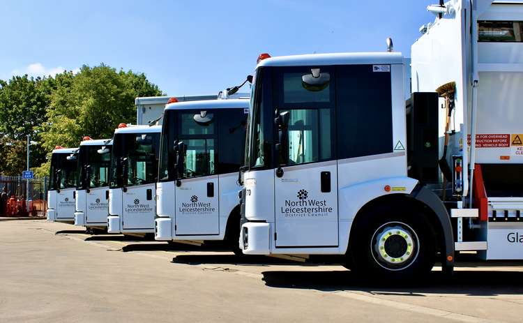 Coalville bin lorries lined up and ready to go