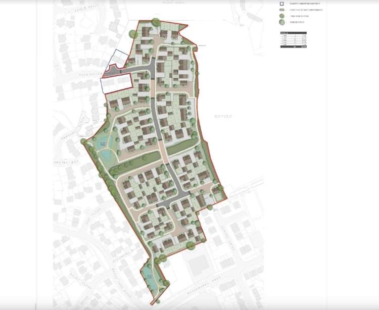 A map of the planned development