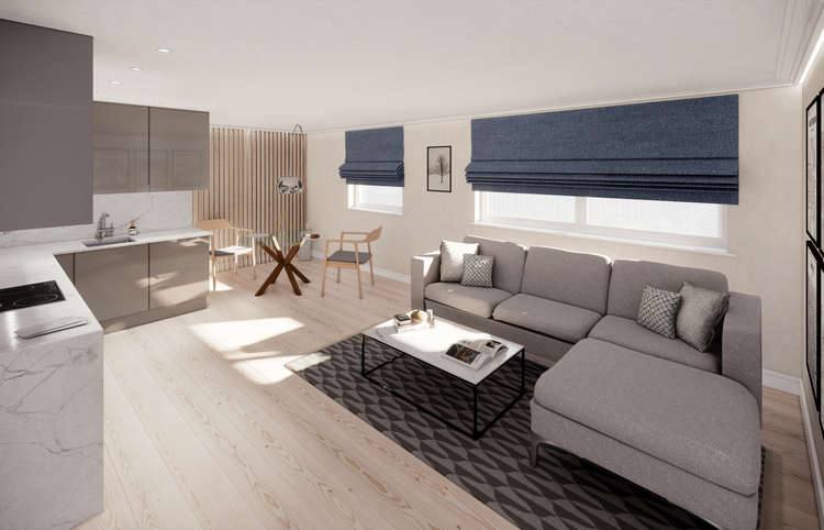 The living rooms of the new apartments are expected to look like this