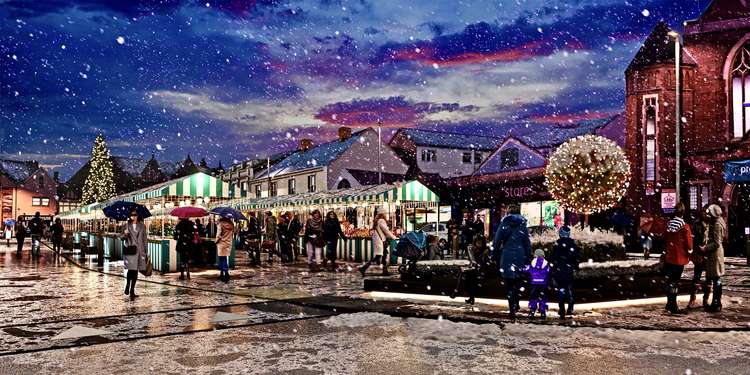 An artist's impression of how the redevelopment could look during Christmas time. Images: North West Leicestershire District Council