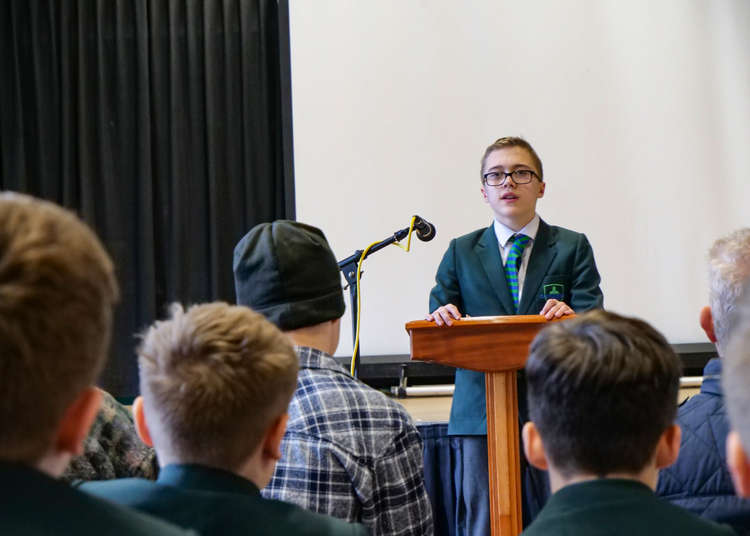 Around 30 pupils from Castle Rock stood and gave a speech