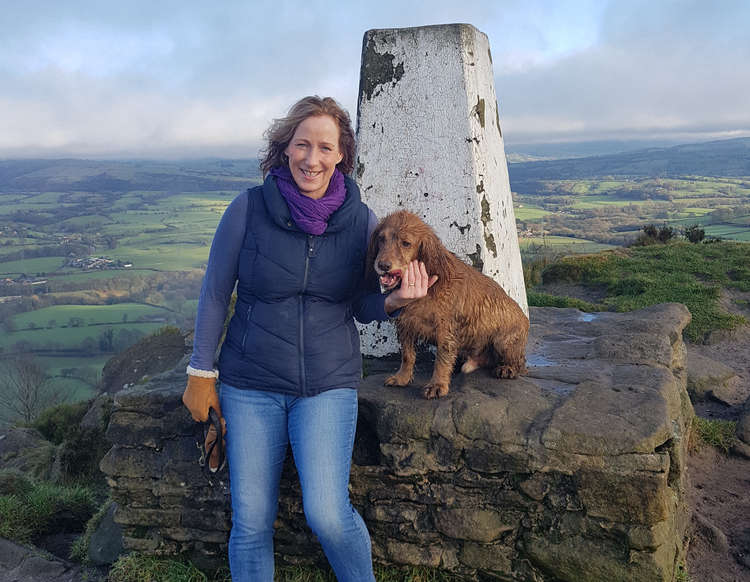 Congleton councillor Suzie Akers Smith pictured at her favourite place, atop with Bosley Cloud with her late dog Oscar. She's hoping to become an MP next month.