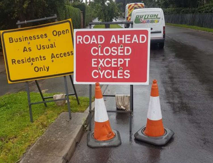 A bikes only roadsign in Congleton. Active Travel comprises of walking and cycling.