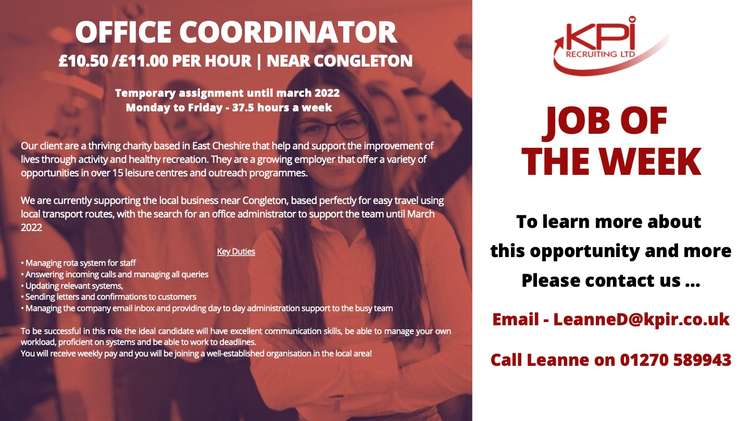 More information about the Congleton job.