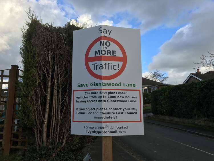 Congleton: A sign on Dorset Close objects to the numerous newbuilds near the approved site. (Image - Alexander Greensmith)