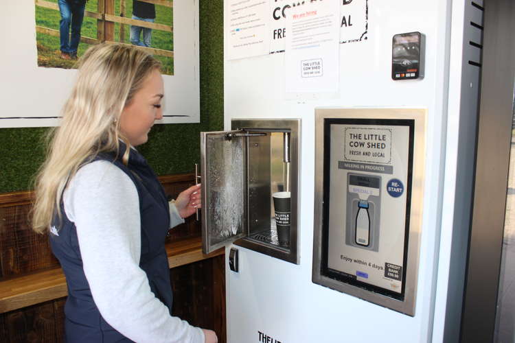 The milkshake machine holds 200 litres of milk. It takes contactless payment only, and prices are astonishingly affordable for a fresh milky drink.