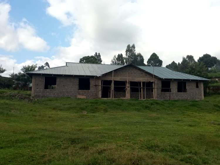 Work underway at the school in Kenya.