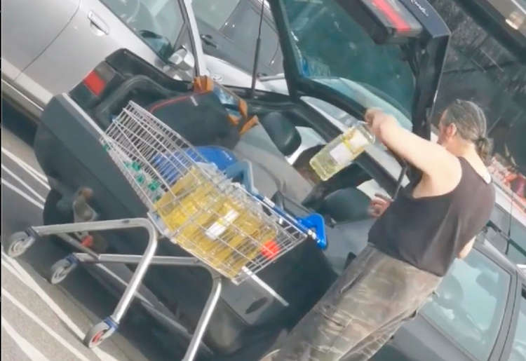 A man at a supermarket in Congleton was spotted filling up his car with vegetable oil. (Image Credit - Mark Rainford)