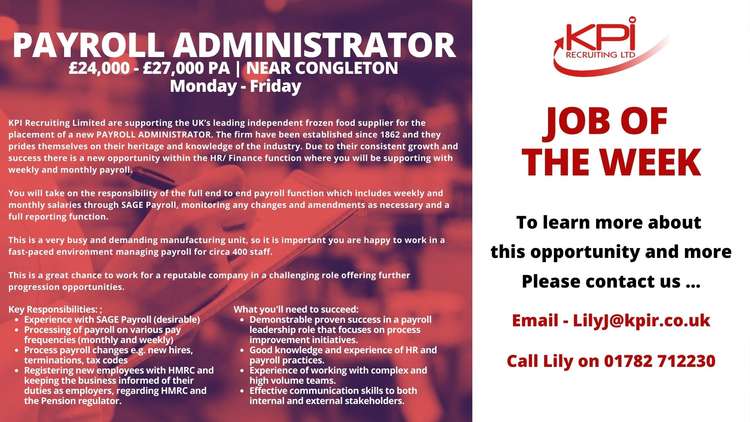 Congleton: Here's all you need to know about the Payroll Administrator role.