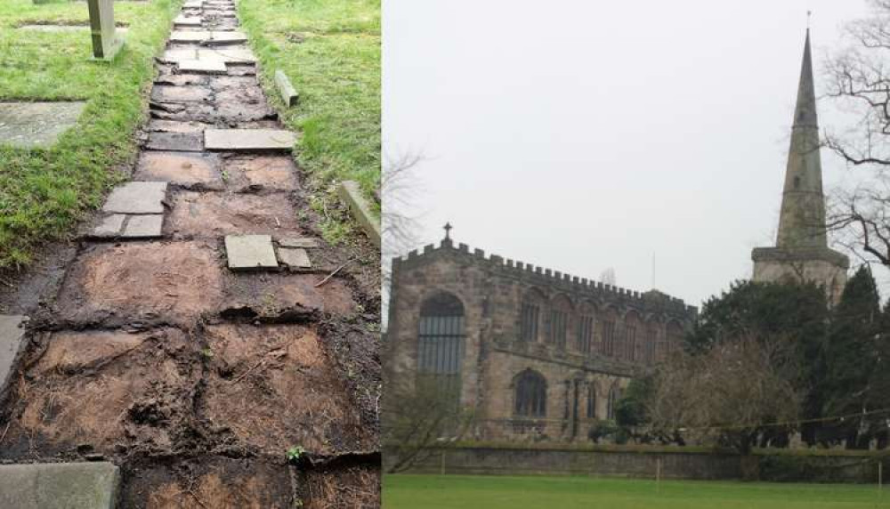 Multiple York stone slabs were stolen. None of the arrested are from Congleton.