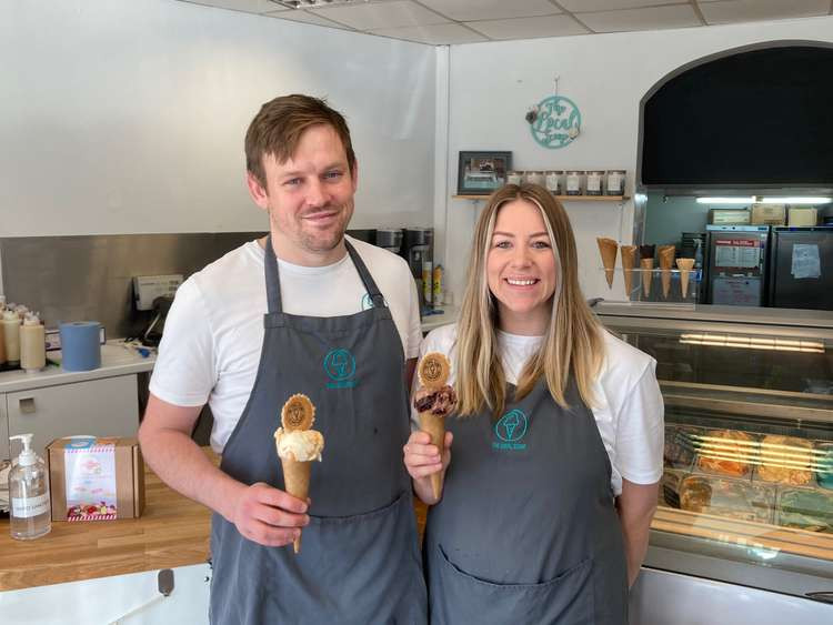 Owners Jack Martin and Emma Ireland inside The Local Scoop (Nub News, Will Goddard)