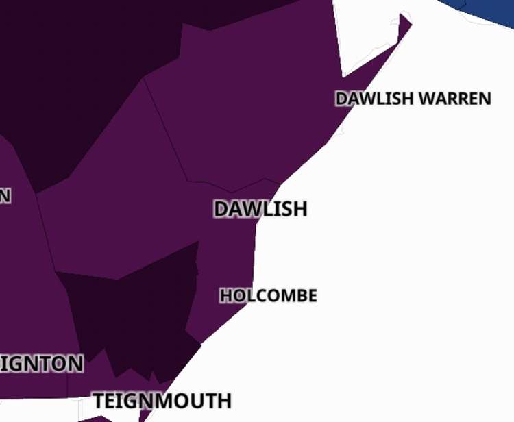 Dawlish coronavirus map