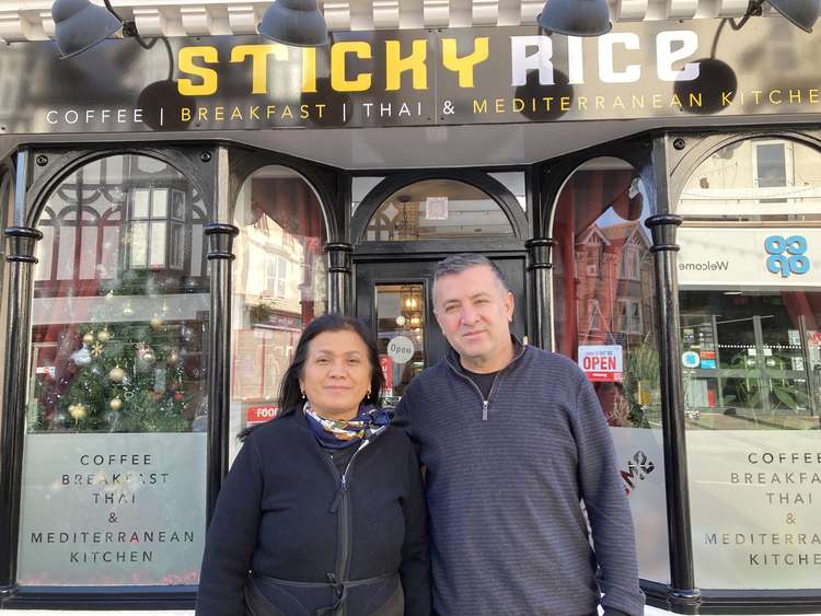 Owners Inan Sarican and Janya Neil outside Sticky Rice (Nub News, Will Goddard)