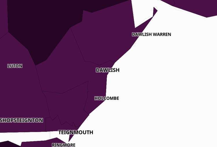 Dawlish coronavirus map