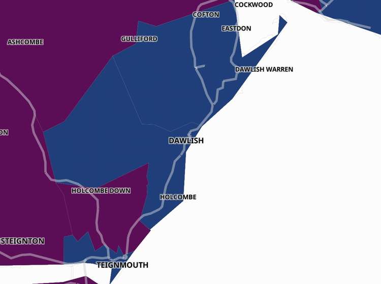 Dawlish coronavirus map