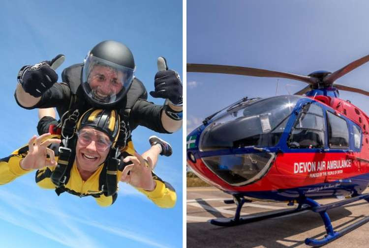 You can choose to jump solo, in a team, with friends, or with family (Credit: Skydive Buzz/Devon Air Ambulance)