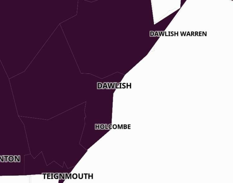 Dawlish coronavirus map