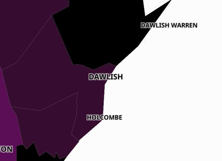 Dawlish coronavirus map