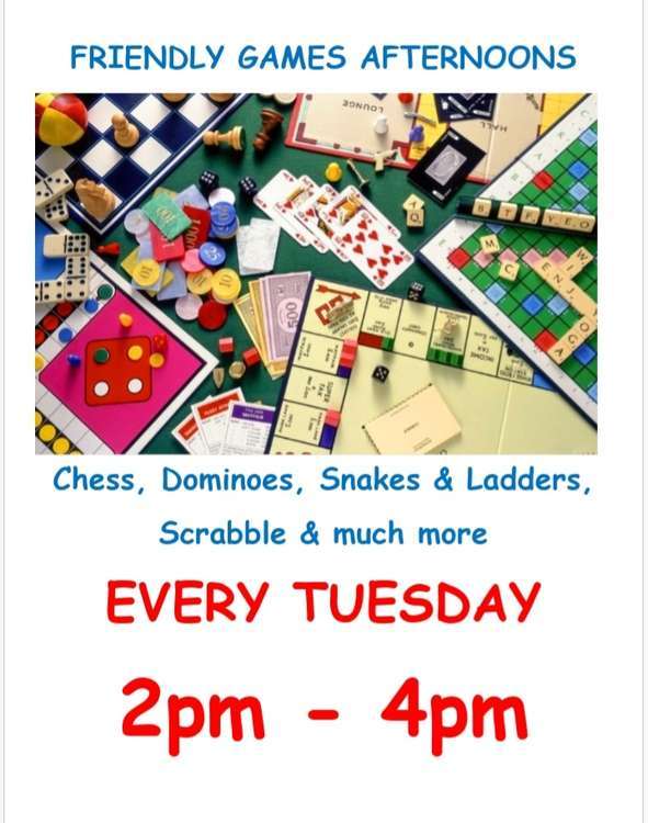 Every Tuesday afternoon there are sessions with Snakes and Ladders, chess, dominoes, card games and more