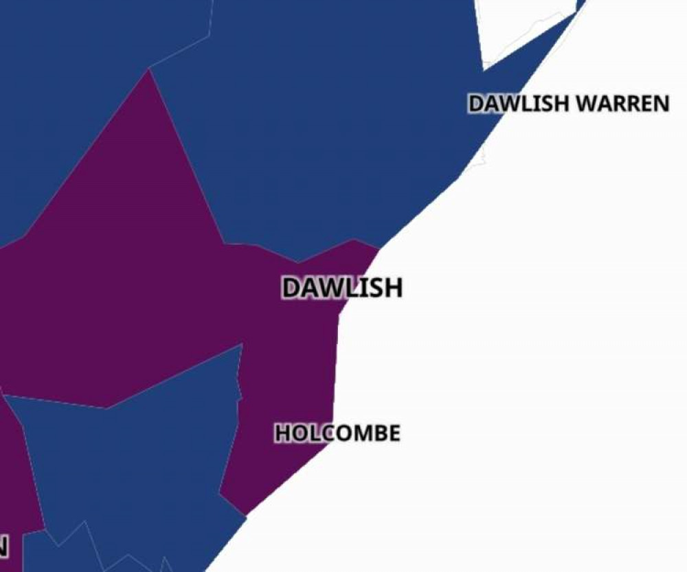 Dawlish coronavirus map