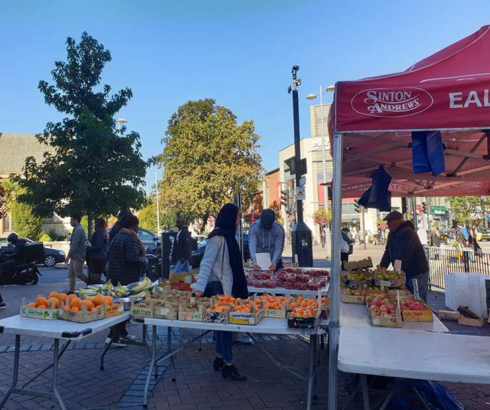 Vegetable and fruit stall in Ealing Central.