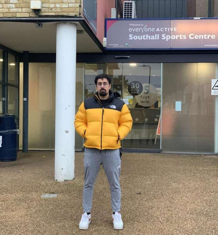 Local Southall resident outside the Southall Sports Centre. (Image: Hannan Butt)