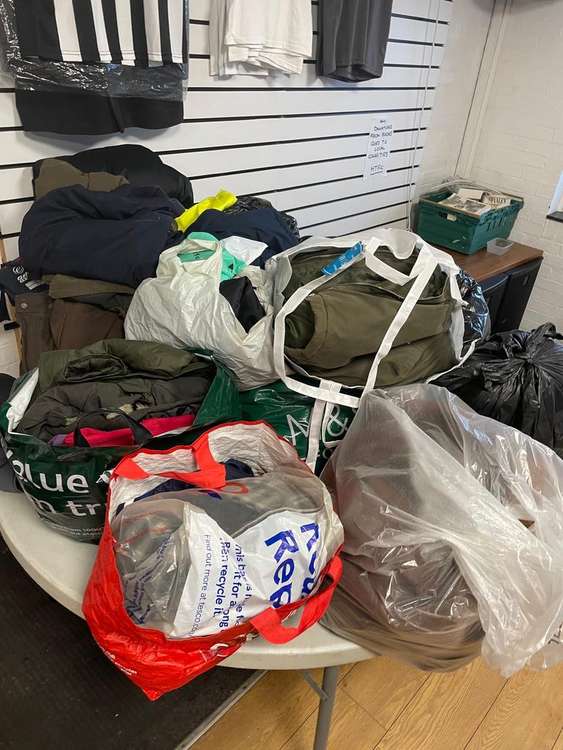 Over 130 coats were collected for Ealing homeless shelters and charities. (Image: Hanwell FC)