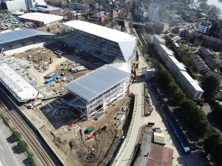 Image from March 24, 2019 of the stadium's construction. (Image: Trevor Inns)