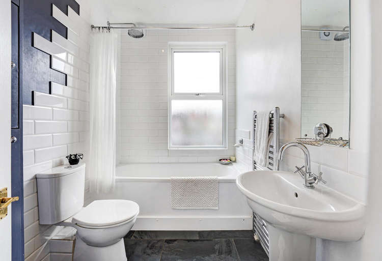 There is also a beautifully decorated family bathroom on the first floor (Image: Leslie & Co)