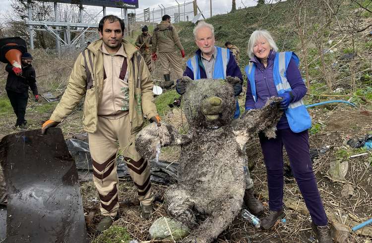 Among the piles of fly-tipped waste was builders' rubbish, planks, doors, tables, mattresses, televisions and a giant teddy bear (Image: LAGER Can)