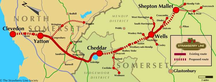 Map Of The Strawberry Line, Showing Current And Proposed Routes. CREDIT: The Strawberry Line Society. Free to use for all BBC wire partners.