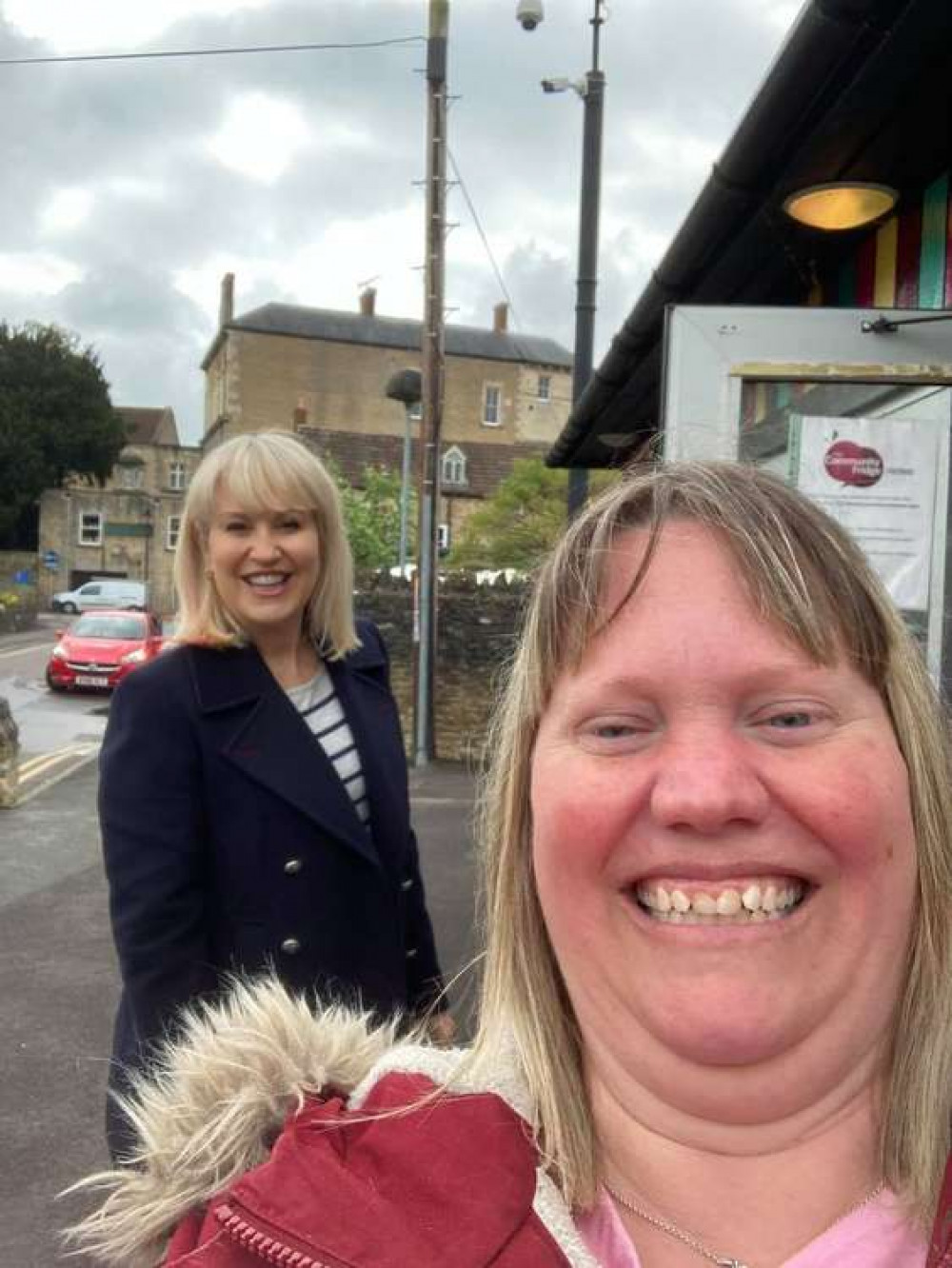 Terri and the TV presenter in Frome in May