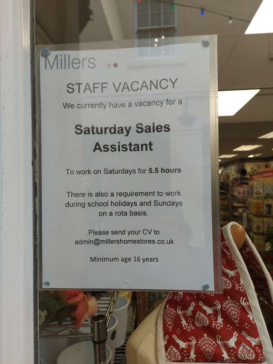 Saturday job at Millers in the centre of Frome