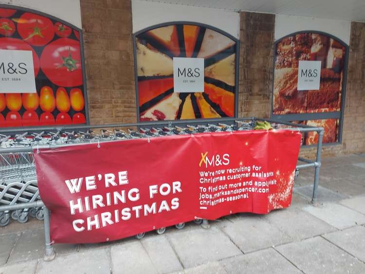 They are advertising for Christmas staff at M&S