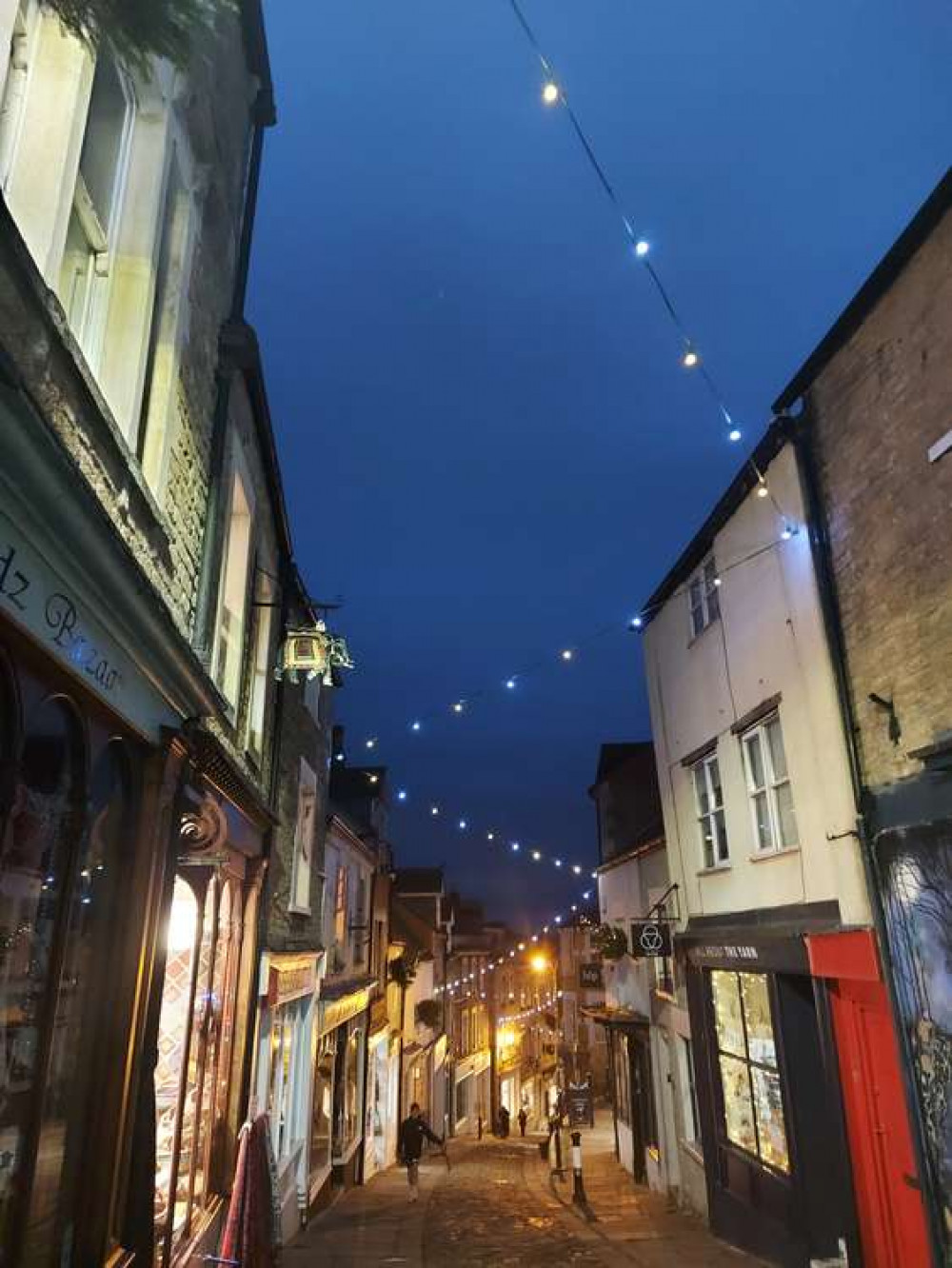 The lights on Catherine Hill in Frome