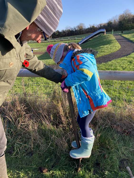 A little helping hand when the fork work was a bit tough for this youngster