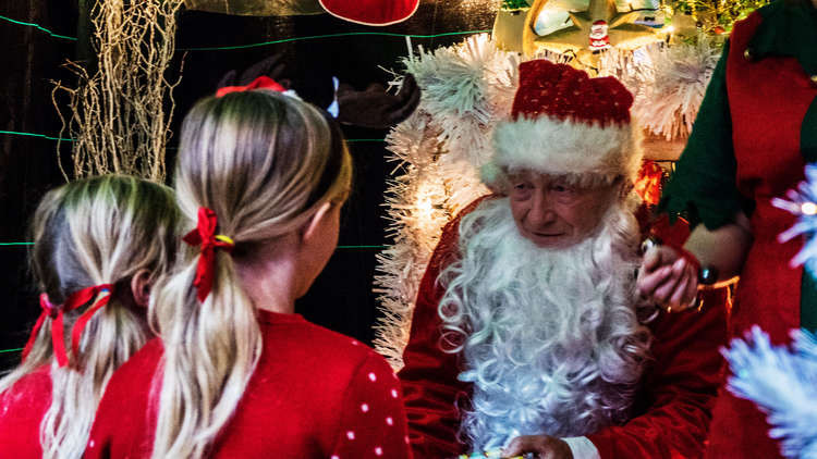 Children at a Purple Elephant Frome Christmas Event