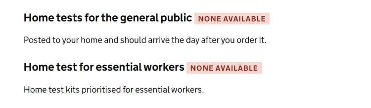 PCR tests not available - even for essential workers - sign on the government site 10:24 December 29